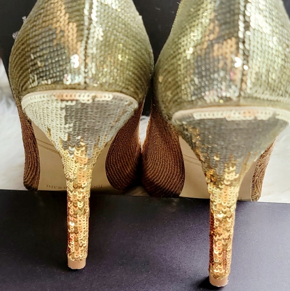 Ombre Gold Sequin Heels - Picture 4 of 7